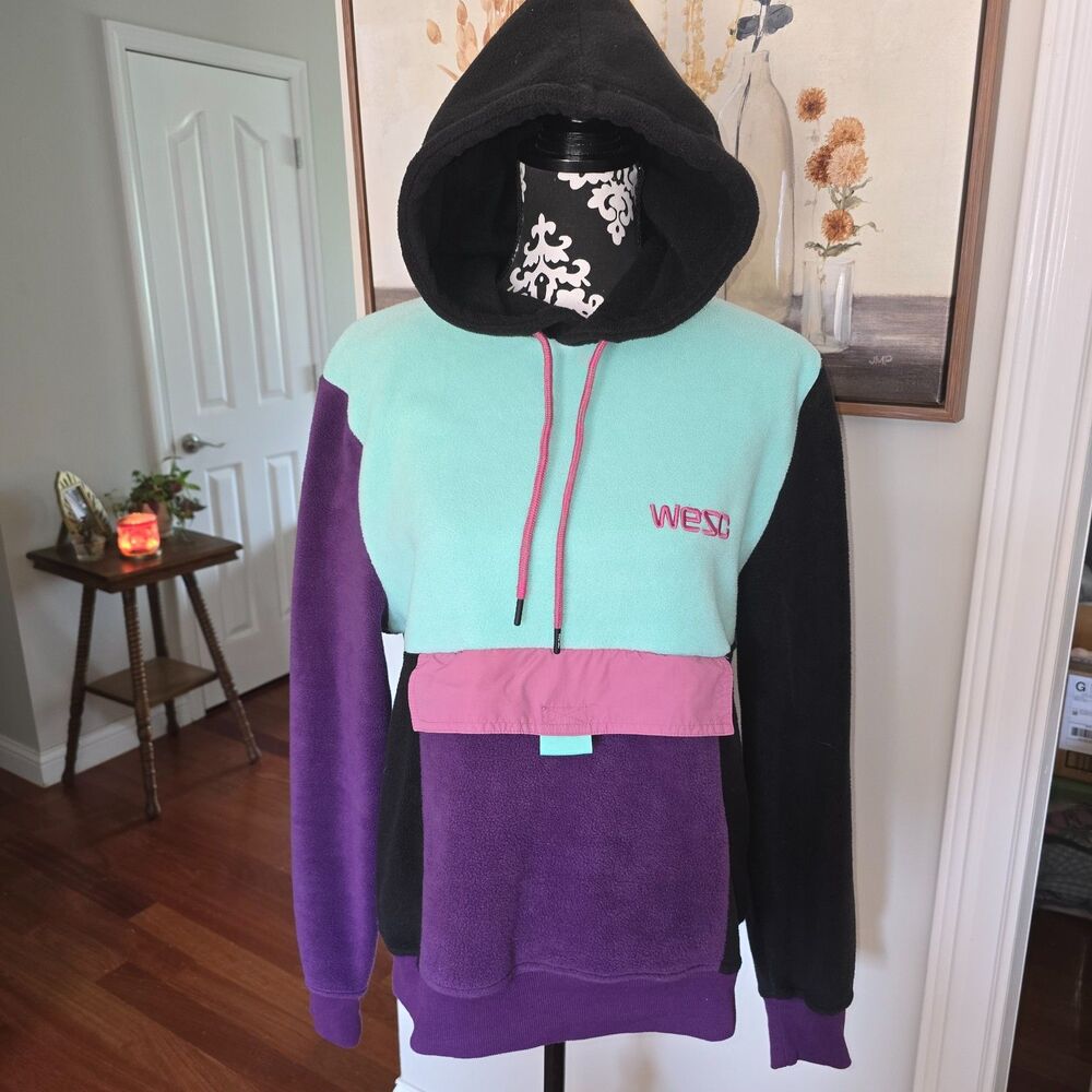 wesc colorblock unisex fleece hoodie M/L 0613